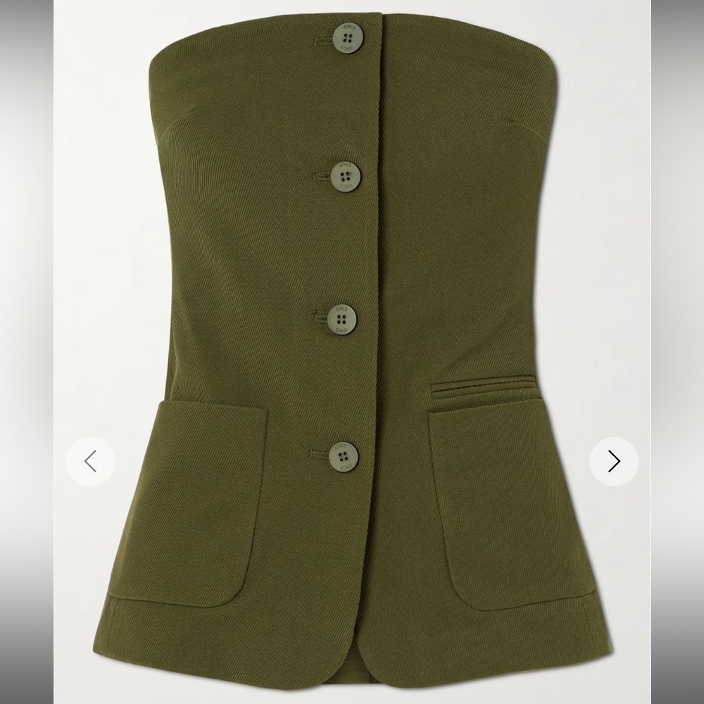 NWT STAUD Strapless Button Down Brigade Top Size 10